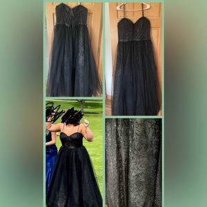 Black Prom Dress; Size 20 altered to fit a size 16; Worn once